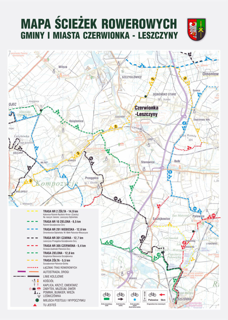 mapa ścieżek rowerowych czerwionka leszczyny